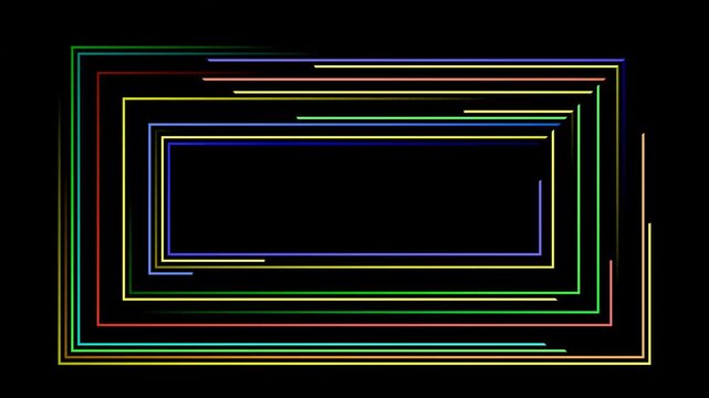 グラデーションのある矩形が積み重なったループアニメーション：４K、背景透過