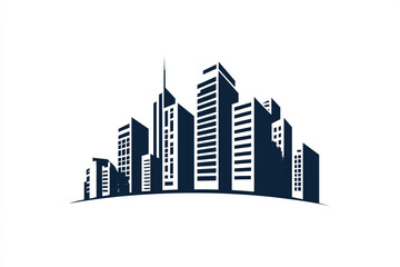 Obraz premium modern skyline property logo with clean lines isolated on white background