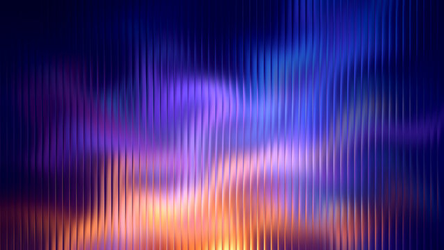 Abstract glowing wavy lines with vibrant purple blue and orange light effects creating a futuristic dreamscape
