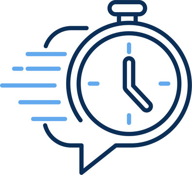 Fast Response Time Line Icon Communication Concept