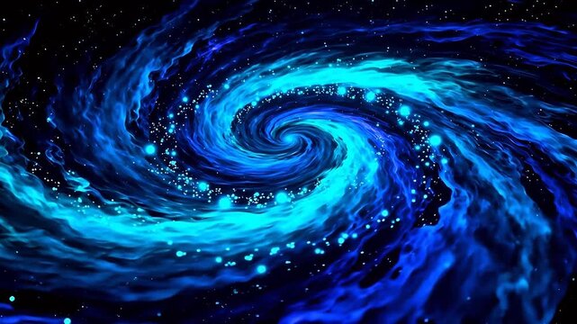Blue spiral galaxy with stars