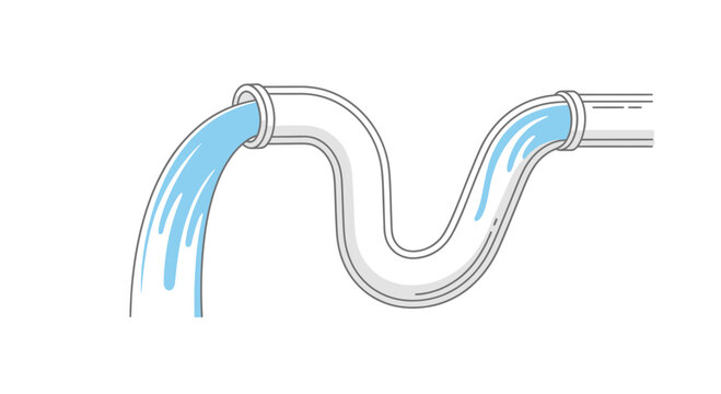 Water flowing through a curved pipe