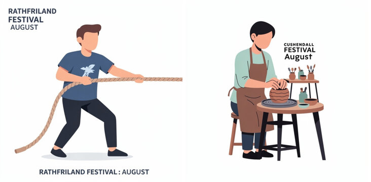 Two August festivals: tug of war and pottery making at Rathfriland and Cushendall