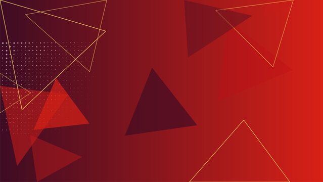 Geometric triangle shapes, red gradient background, abstract vector design, modern minimalist pattern