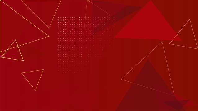 Geometric triangle shapes, red background, abstract vector design, modern minimalist pattern