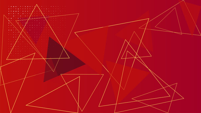 Geometric triangle shapes, red background, abstract vector design, modern graphic elements