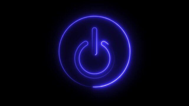Power button turning on and off on a dark background .colorful power button. Power button .