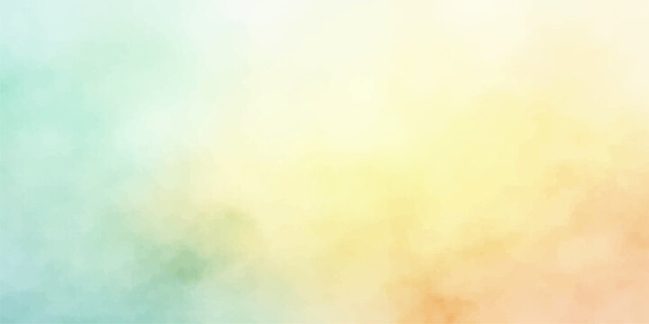 Abstract colorful watercolor background with bokeh light, warm fire sky tones, sun and clouds, grunge texture, vintage paint smoke blur, bright artistic wallpaper design
