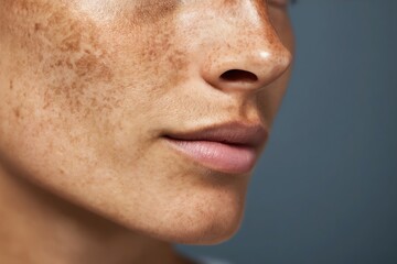 Naklejka premium Moderate Melasma on Upper Cheek Area with Visible Brown Patches