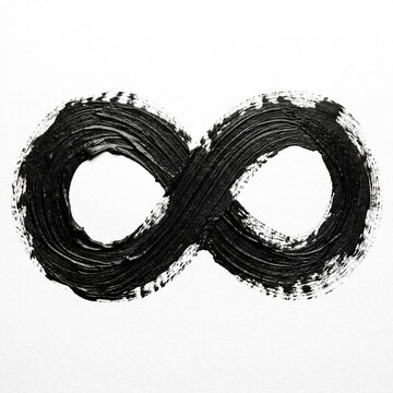 Painted black infinity symbol with expressive texture