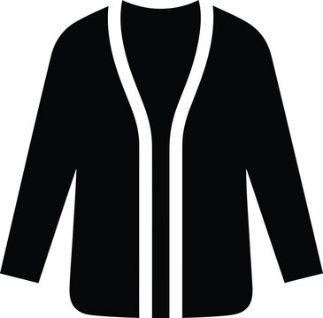 Silhouette vector cardigan style garment for modern minimal fashion design
