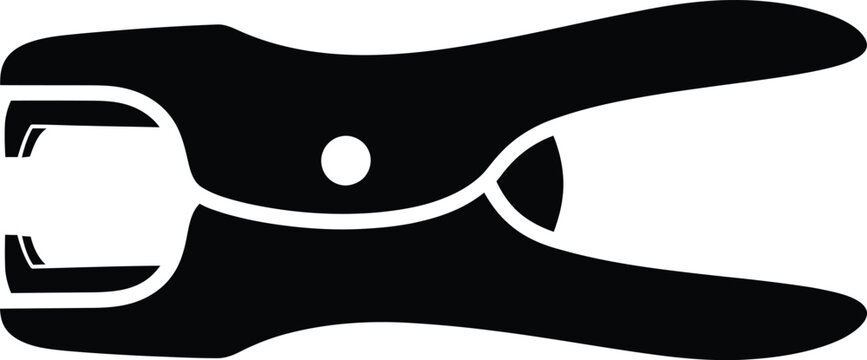 Silhouette vector clothespin icon for laundry and household utility design