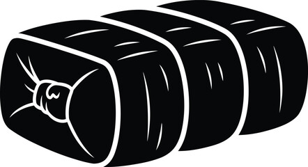 Silhouette vector hay bale stack for agricultural farming business asset design © Nasima