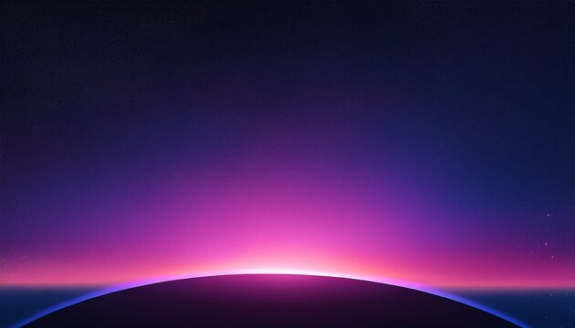 Black Dark Deep Blue Violet Purple Fuchsia Pink Abstract Background Color Gradient Noise Grain Mesh Night Sky Sunrise Over Planet Earth Or Sunset Eclipse Sunlight Horizon Space Universe Design