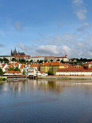 Fototapeta premium Charles Bridge and Prague Castle over the Vltava River, Prague, Czech Republic