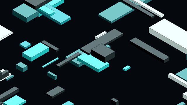 Procedural art suitable for graphic design projects, website backgrounds, and digital art prints. Abstract geometric shapes in blue, grey, and black.