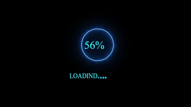 circle Loading bar animation with counting from 0 to 100%. Loading circle animation 4k video.