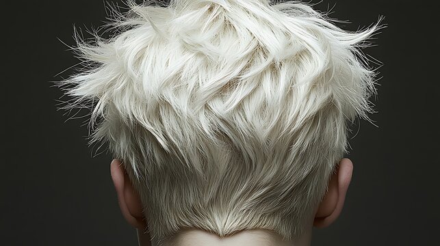 Back view of blonde hair with spiky texture and undercut detail