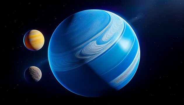 neptune s interaction with one of its largest moons triton illustrating the gravitational dance between the planet and its icy satellite