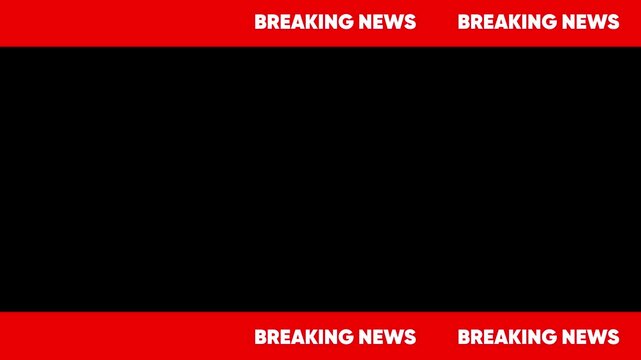 Breaking news broadcast lower thirds overlay with red banner and animated text desi