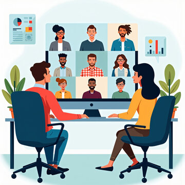 Remote Team Meeting with AI Support Tool