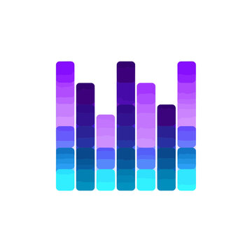 Sound Level Meter Square Tile Bars Graphic