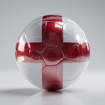 Pallone di calcio con i colori dell'Inghilterra. Mondiali di calcio. FIFA e UEFA.