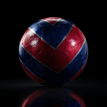 Pallone di calcio con i colori di Haiti. Mondiali di calcio. FIFA e UEFA.