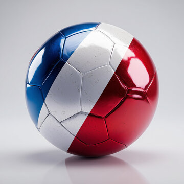 Pallone di calcio con i colori della Francia. Mondiali di calcio. FIFA e UEFA.