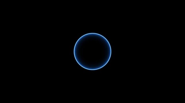 Animated glowing neon circular line frame animation. neon ellipse circle border loop icon. bright glowing load circle outline, ring circle looping animation.