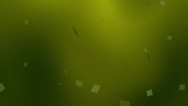 Abstract rain lines cyber background 4k animation video with falling green square particles. Green abstract digital background loop featuring floating geometric square confetti particles.