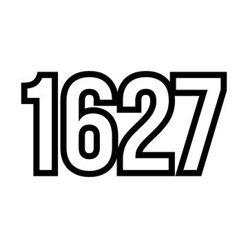 Bold Black Number 1627 on White Background