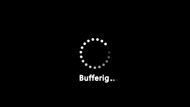 Buffering black circle icon animation on white background. Charging upload download loading bar footage.Buffering and buffering icon animation, Loading circle icon animation on black background