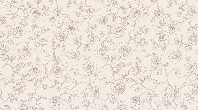 Pink floral pattern with white background