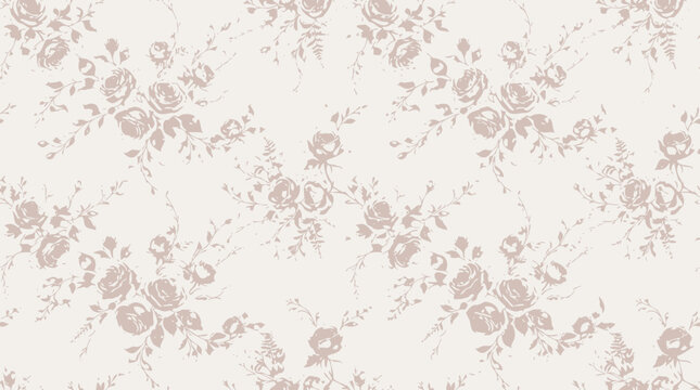 Pink floral seamless pattern with delicate designs