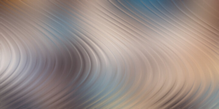 Abstract flowing wave pattern with metallic bronze and blue liquid texture creating soft smooth curves for elegant backgrounds.