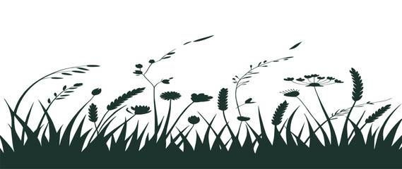 Obraz premium Grass silhouette vector