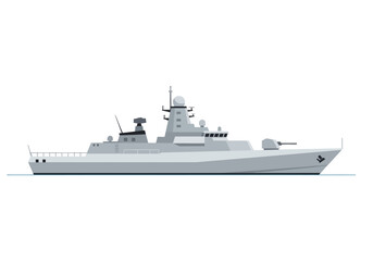 Modern Naval Warship Vessel Ship Military. © Afif