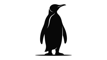 penguin silhouette on white background bird animal wildlife antarctica black shape outline © Ataullah