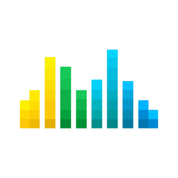 Colorful Audio Line Bars