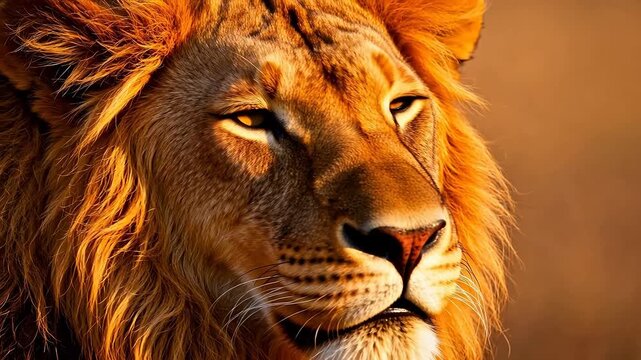 Closeup of a lions face