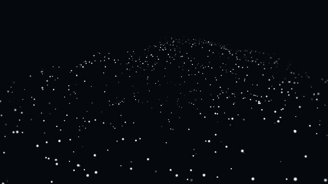 Mesmerizing procedural art abstract background with glowing white dots in a dark digital void. Perfect for tech, futuristic, or spacethemed designs.