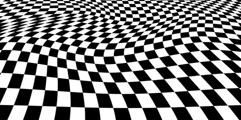 Obraz premium Black and white checkered pattern, Checkerboard seamless pattern