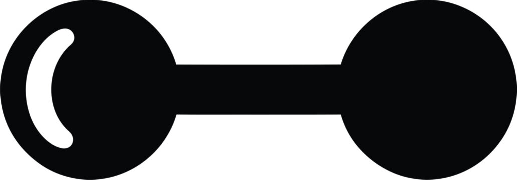 Silhouette vector barbell icon for fitness and weight lifting design
