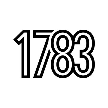 Graphic Number 1783, Bold Outline, Isolated on White Background