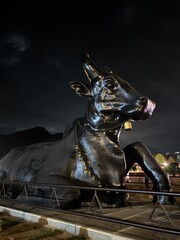 Naklejka premium Statue of Lord Nandi Shiva from ISHA Foundation, Chikkaballapur