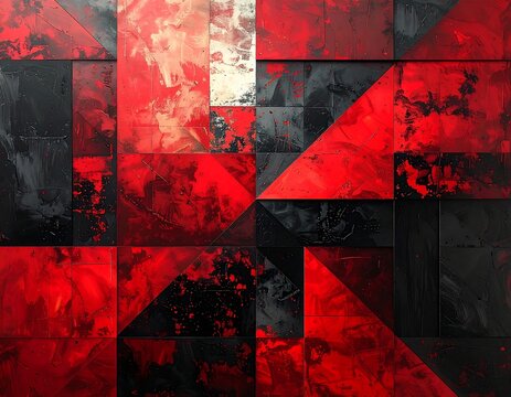 Red  Black Abstract.