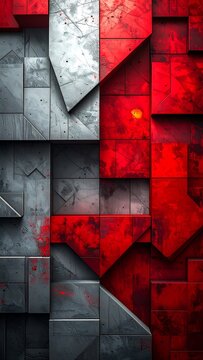 Red  Gray Geometric Tiles.