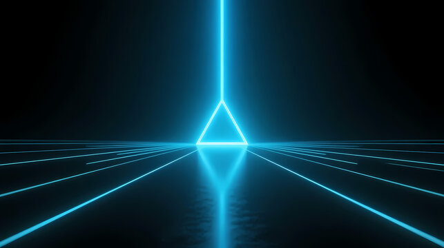 Neon prism in cyberpunk void