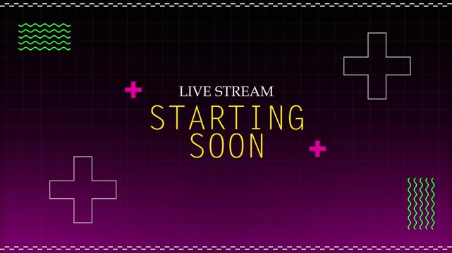 Live Stream Starting Soon Motion Graphic with Retro Aesthetic